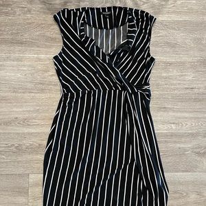 Black and white striped dress